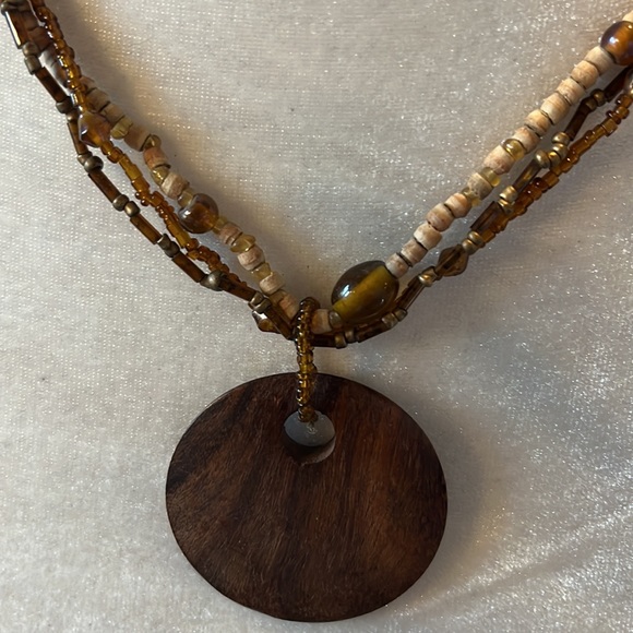 Brown beaded necklace. Worn several times. Listing #7022 - Picture 5 of 11